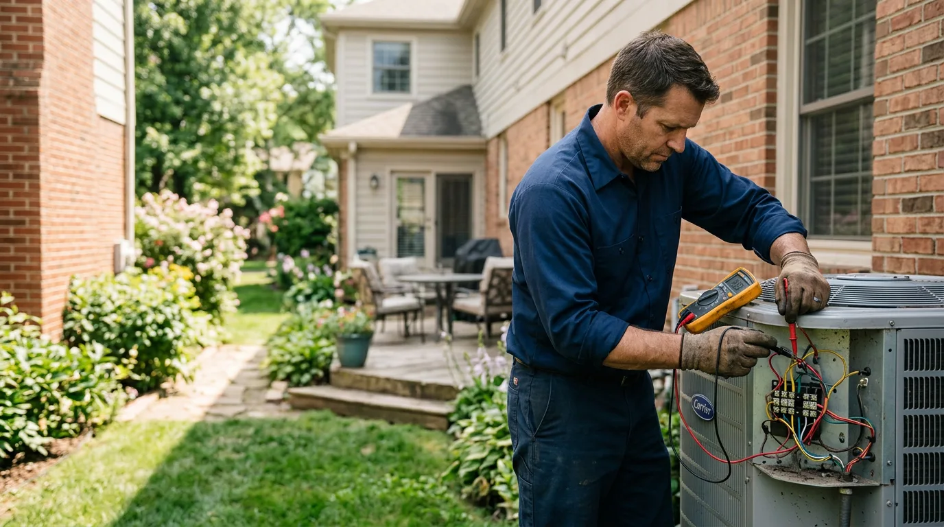 HVAC technician working near Prairie View, KS